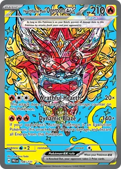 Hearthflame Mask Ogerpon ex Pokemon card from Prismatic Evolutions, card number 148