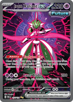 Iron Valiant ex Pokemon card from Prismatic Evolutions, card number 157