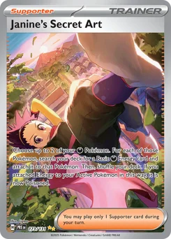 Janine's Secret Art Pokemon card from Prismatic Evolutions, card number 173