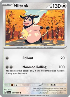 Miltank Pokemon card from Prismatic Evolutions, card number 81