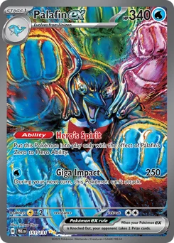 Palafin ex Pokemon card from Prismatic Evolutions, card number 151