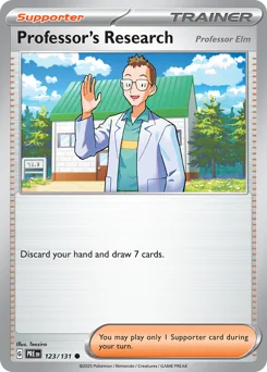 Professor's Research Pokemon card from Prismatic Evolutions, card number 123