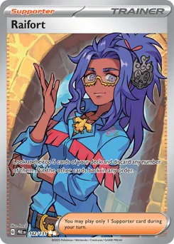 Raifort Pokemon card from Prismatic Evolutions, card number 142