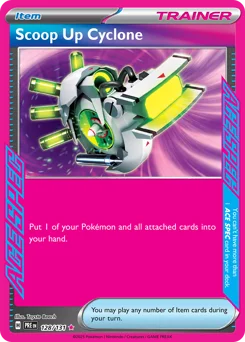 Scoop Up Cyclone Pokemon card from Prismatic Evolutions, card number 128
