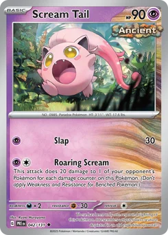 Scream Tail Pokemon card from Prismatic Evolutions, card number 42