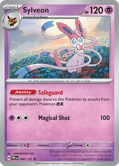 Sylveon Pokemon card from Prismatic Evolutions, card number 40