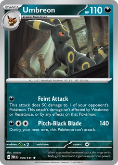 Umbreon Pokemon card from Prismatic Evolutions, card number 59