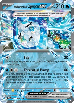 Wellspring Mask Ogerpon ex Pokemon card from Prismatic Evolutions, card number 27