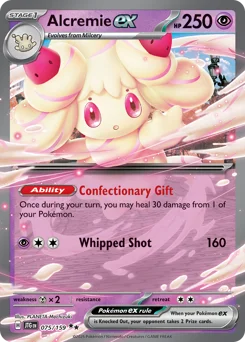 Alcremie ex Pokemon card from Journey Together, card number 75