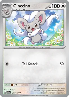 Cinccino Pokemon card from Journey Together, card number 126