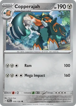 Copperajah Pokemon card from Journey Together, card number 110