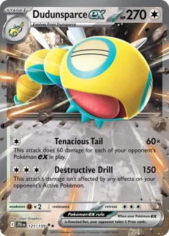 Dudunsparce ex Pokemon card from Journey Together, card number 121