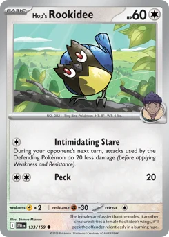 Hop's Rookidee Pokemon card from Journey Together, card number 133
