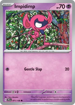 Impidimp Pokemon card from Journey Together, card number 71