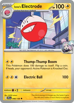 Iono's Electrode Pokemon card from Journey Together, card number 48