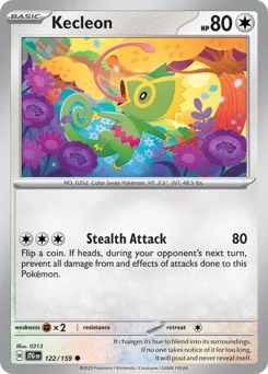 Kecleon Pokemon card from Journey Together, card number 122