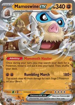 Mamoswine ex Pokemon card from Journey Together, card number 79