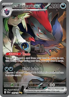 N's Zoroark ex Pokemon card from Journey Together, card number 185
