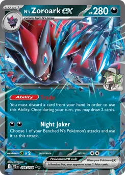 N's Zoroark ex Pokemon card from Journey Together, card number 98