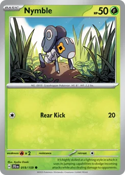 Nymble Pokemon card from Journey Together, card number 19