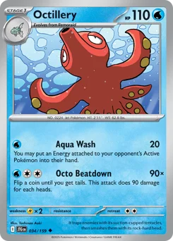 Octillery Pokemon card from Journey Together, card number 34