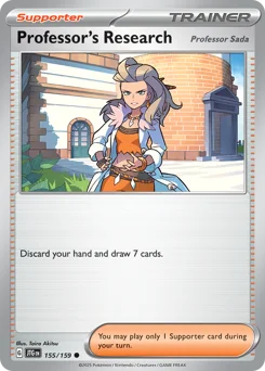 Professor's Research Pokemon card from Journey Together, card number 155