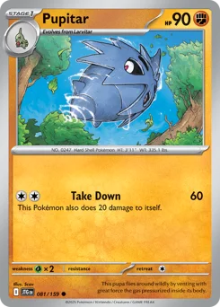 Pupitar Pokemon card from Journey Together, card number 81
