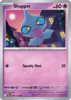 Shuppet Pokemon card from Journey Together, card number 59