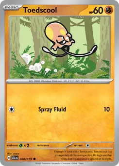 Toedscool Pokemon card from Journey Together, card number 88
