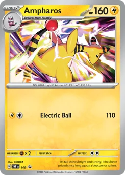 Ampharos Pokemon card from Scarlet & Violet Black Star Promos, card number 109