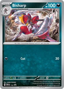 Bisharp Pokemon card from Scarlet & Violet Black Star Promos, card number 112