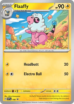 Flaaffy Pokemon card from Scarlet & Violet Black Star Promos, card number 108