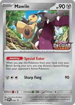 Mawile Pokemon card from Scarlet & Violet Black Star Promos, card number 39