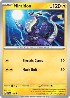 Miraidon Pokemon card from Scarlet & Violet Black Star Promos, card number 148