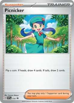 Picnicker Pokemon card from Scarlet & Violet Black Star Promos, card number 114