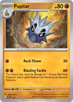 Pupitar Pokemon card from Scarlet & Violet Black Star Promos, card number 120