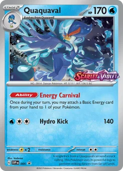 Quaquaval Pokemon card from Scarlet & Violet Black Star Promos, card number 5