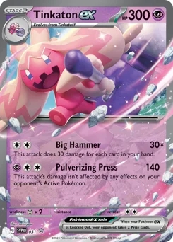 Tinkaton ex Pokemon card from Scarlet & Violet Black Star Promos, card number 31