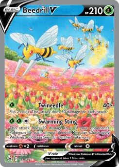 Beedrill V Pokemon card from Astral Radiance, card number 161