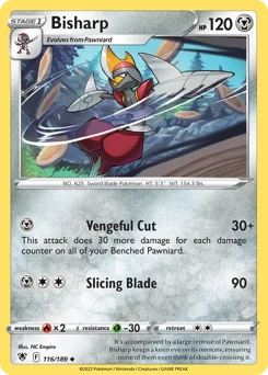 Bisharp Pokemon card from Astral Radiance, card number 116