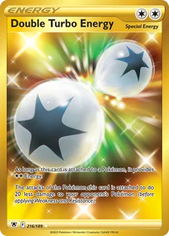 Double Turbo Energy Pokemon card from Astral Radiance, card number 216
