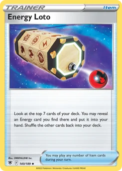 Energy Loto Pokemon card from Astral Radiance, card number 140