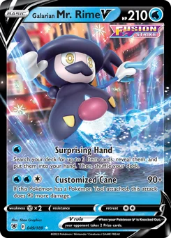 Galarian Mr. Rime V Pokemon card from Astral Radiance, card number 49
