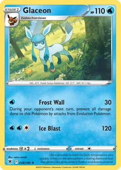 Glaceon Pokemon card from Astral Radiance, card number 38
