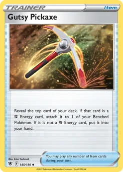 Gutsy Pickaxe Pokemon card from Astral Radiance, card number 145