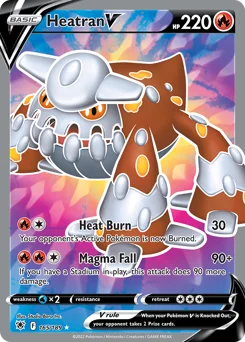 Heatran V Pokemon card from Astral Radiance, card number 165