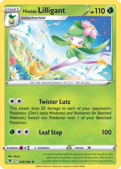 Hisuian Lilligant Pokemon card from Astral Radiance, card number 16
