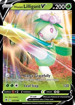 Hisuian Lilligant V Pokemon card from Astral Radiance, card number 17