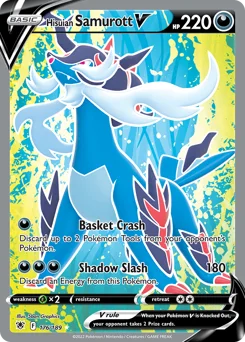 Hisuian Samurott V Pokemon card from Astral Radiance, card number 176