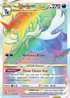 Hisuian Samurott VSTAR Pokemon card from Astral Radiance, card number 197